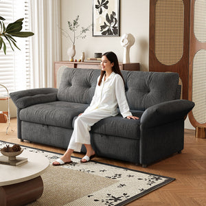 Multi-Functional Sofa Bed - 81.5 Inch Plush Chenille Sofa