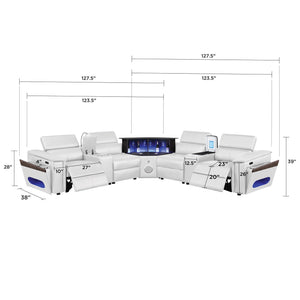 Nova - Sectional With Bluetooth Speaker, LED And Lifting Wine Cabinet