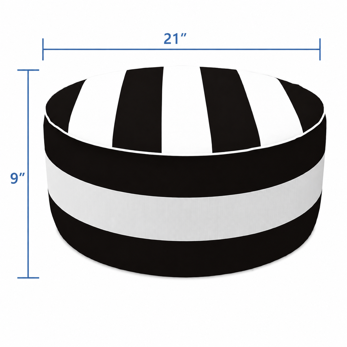 2 Pack Outdoor Inflatable Ottoman - Black/White Striped