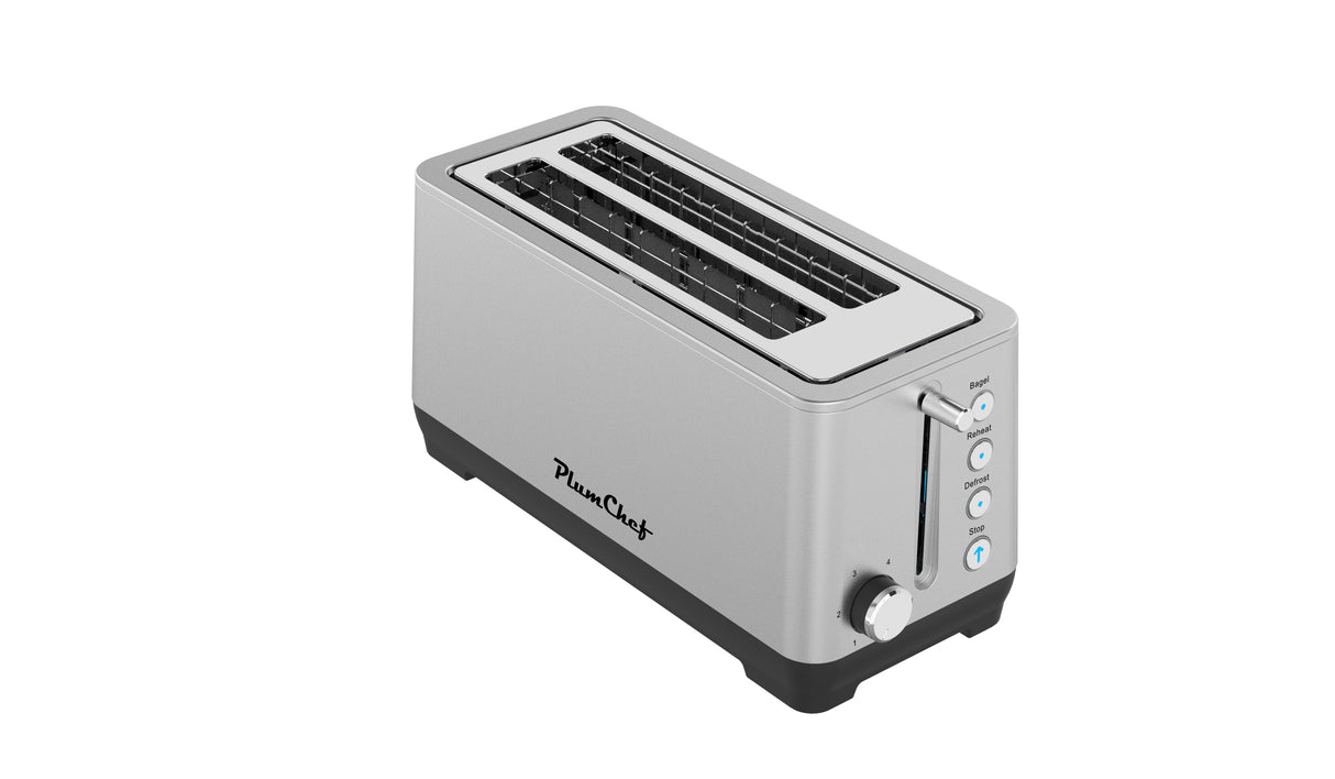 4-Slice Extra Wide Long Slot Toaster (Silver, 1500W)
