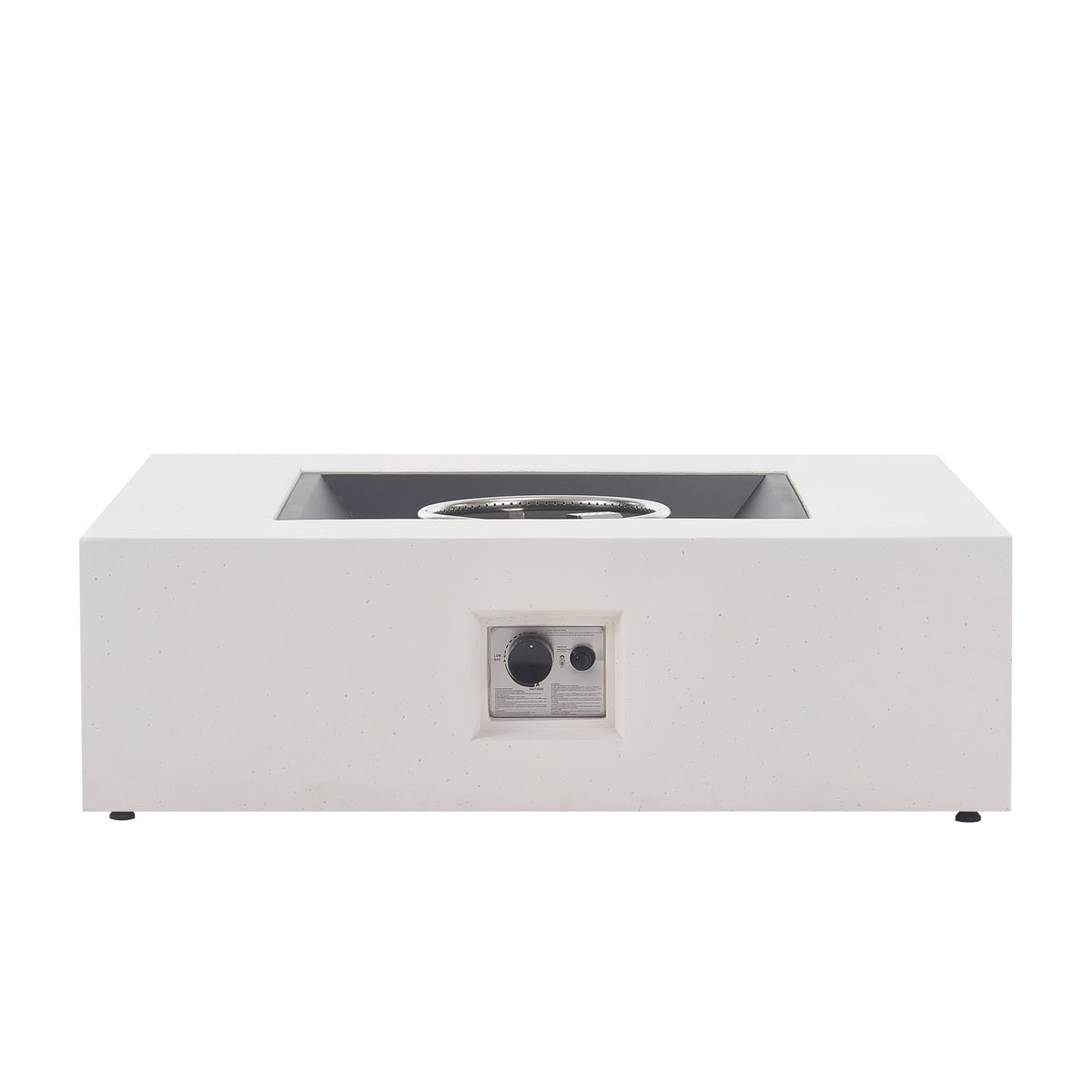 50,000 BTU Square MGO Fire Table Tank Outside