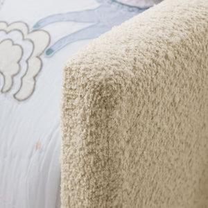 Cute Rabbit Ear Upholstered Platform Bed Frame With Safety Rail