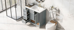36" Bathroom Vanity with Sink Top and Storage Cabinet