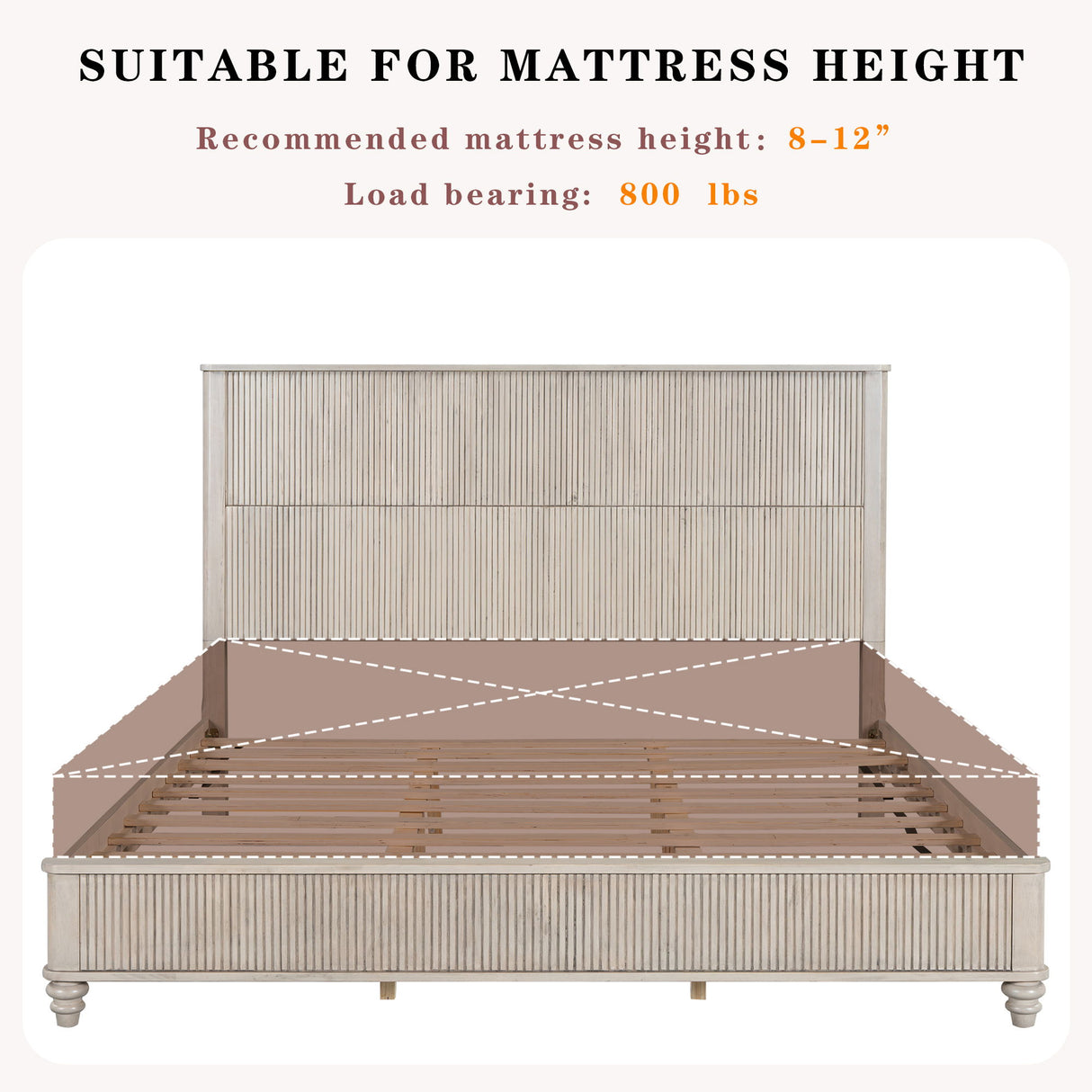 Platform Bed Frame & Tall Headboard