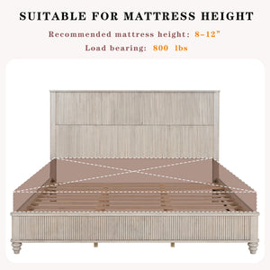 Platform Bed Frame & Tall Headboard