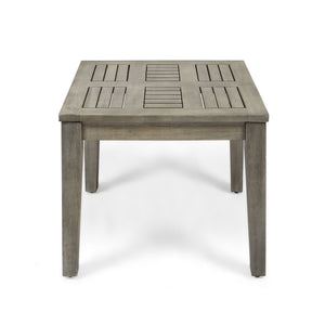 Dexterity - Outdoor Square Side Table With Wood Frame - Gray - Best Buy Furniture