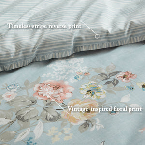 7-Piece Cal King 7 Piece Vin-Inspired Collection Floral Print, Soft