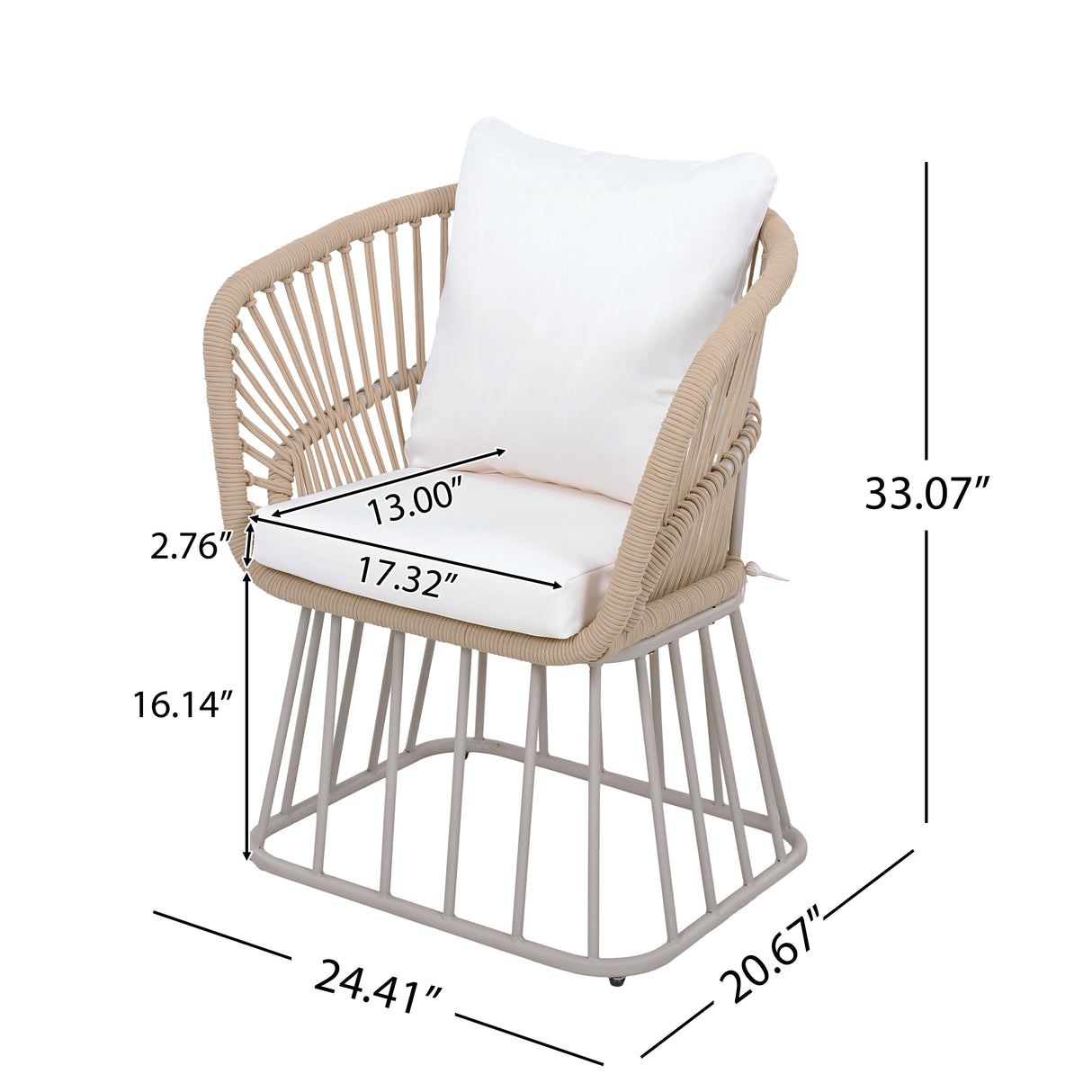 Outdoor 5-Piece Dining Set - Rectangular Teak Wood Table + 4 Wicker Chairs with Cushions