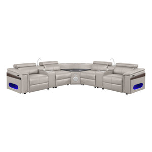 Nova - Sectional With Bluetooth Speaker, LED And Lifting Wine Cabinet