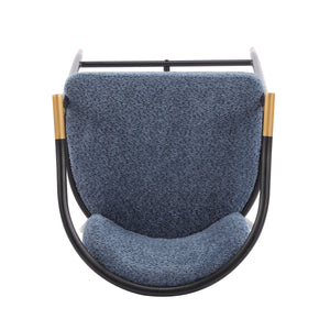 26" H Upholstered Counter Stool with Metal Frame (Set of 2) - Navy