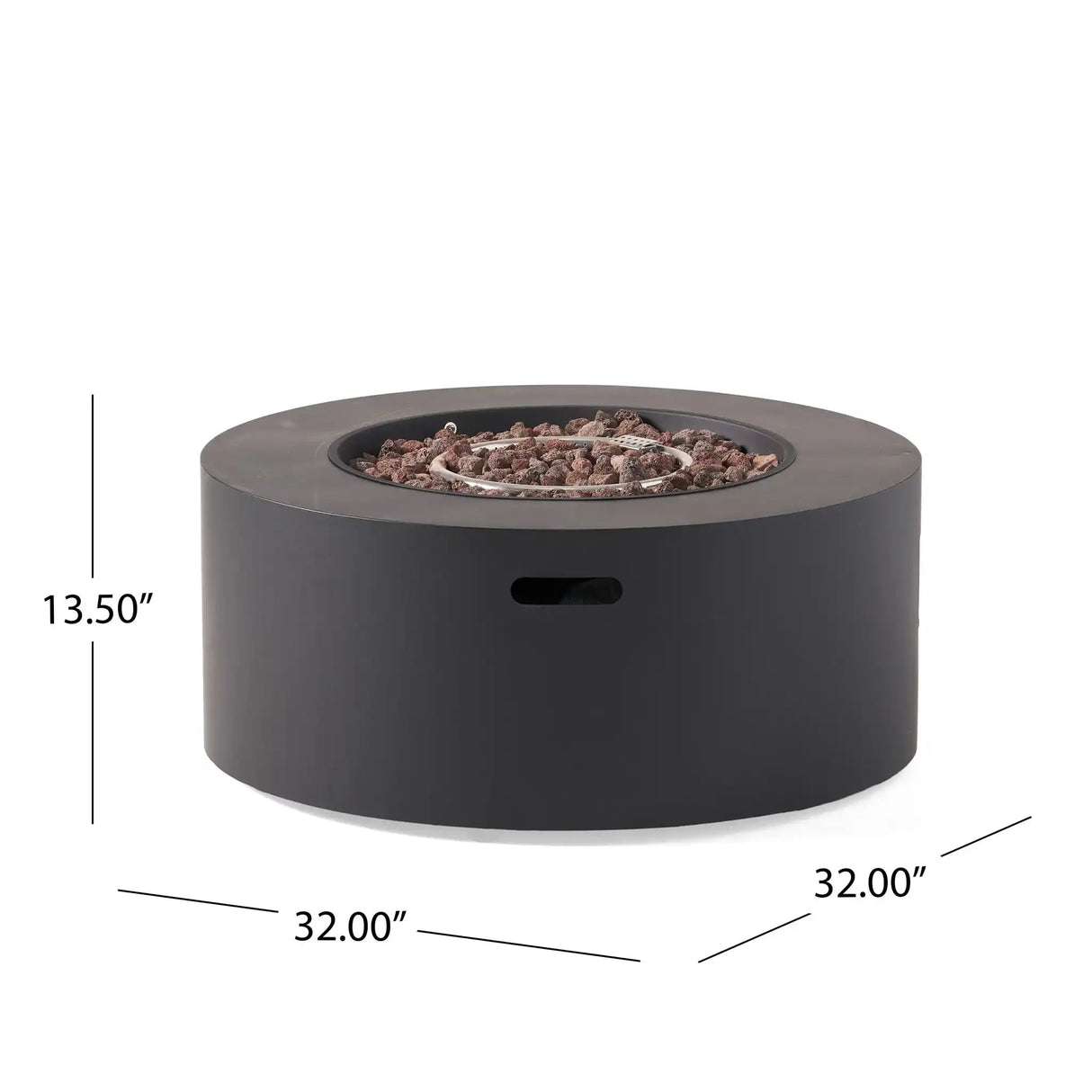 Round Iron Fire Pit With 40,000 Btu - Best Buy Furniture