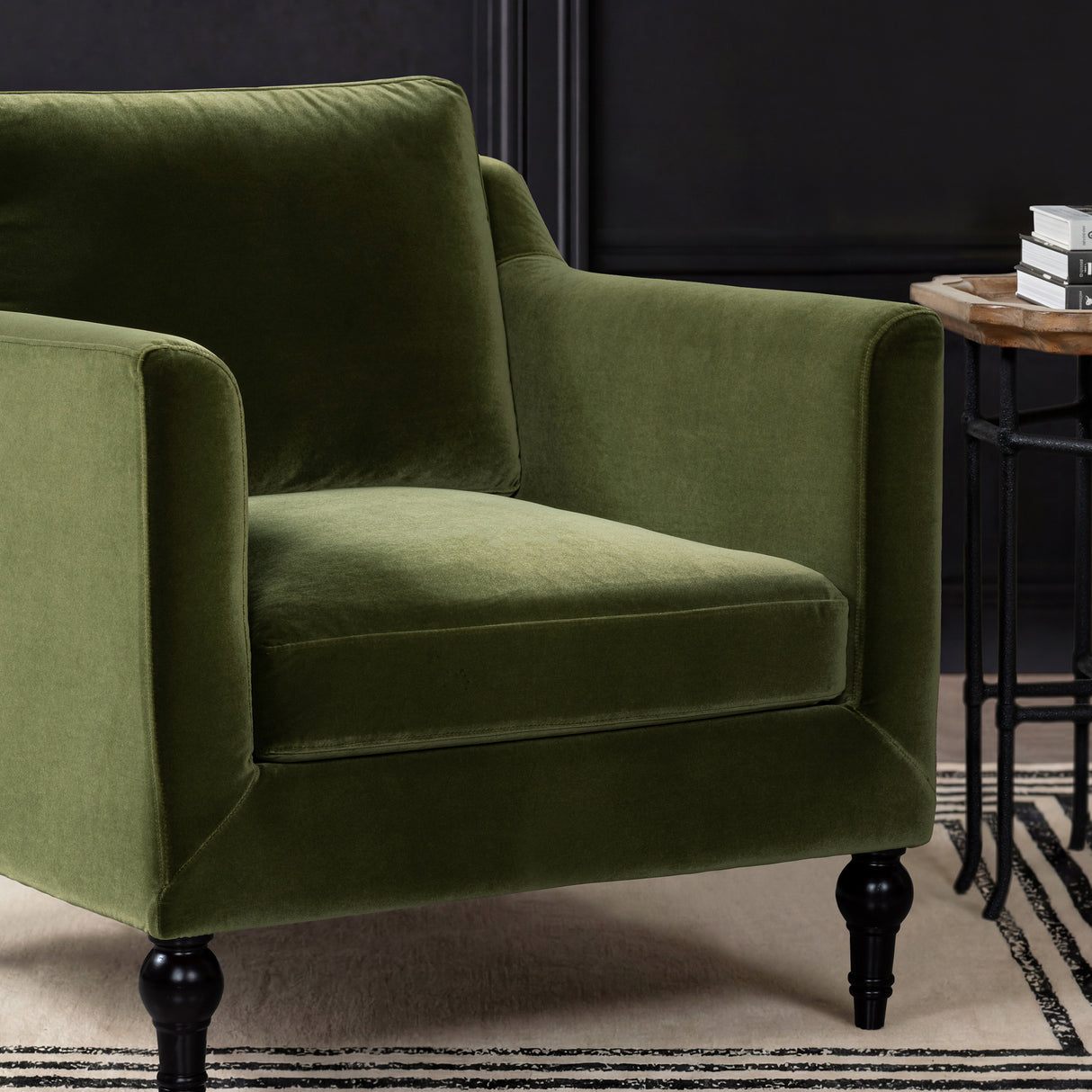 Josephine 33" Upholstered Accent Chair, Olive