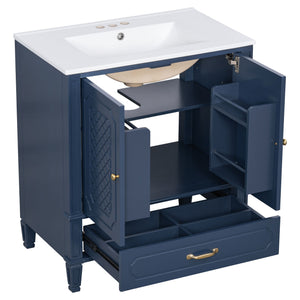 Bathroom Vanity With Sink, Soft Closing Door, Multi Functional Storage