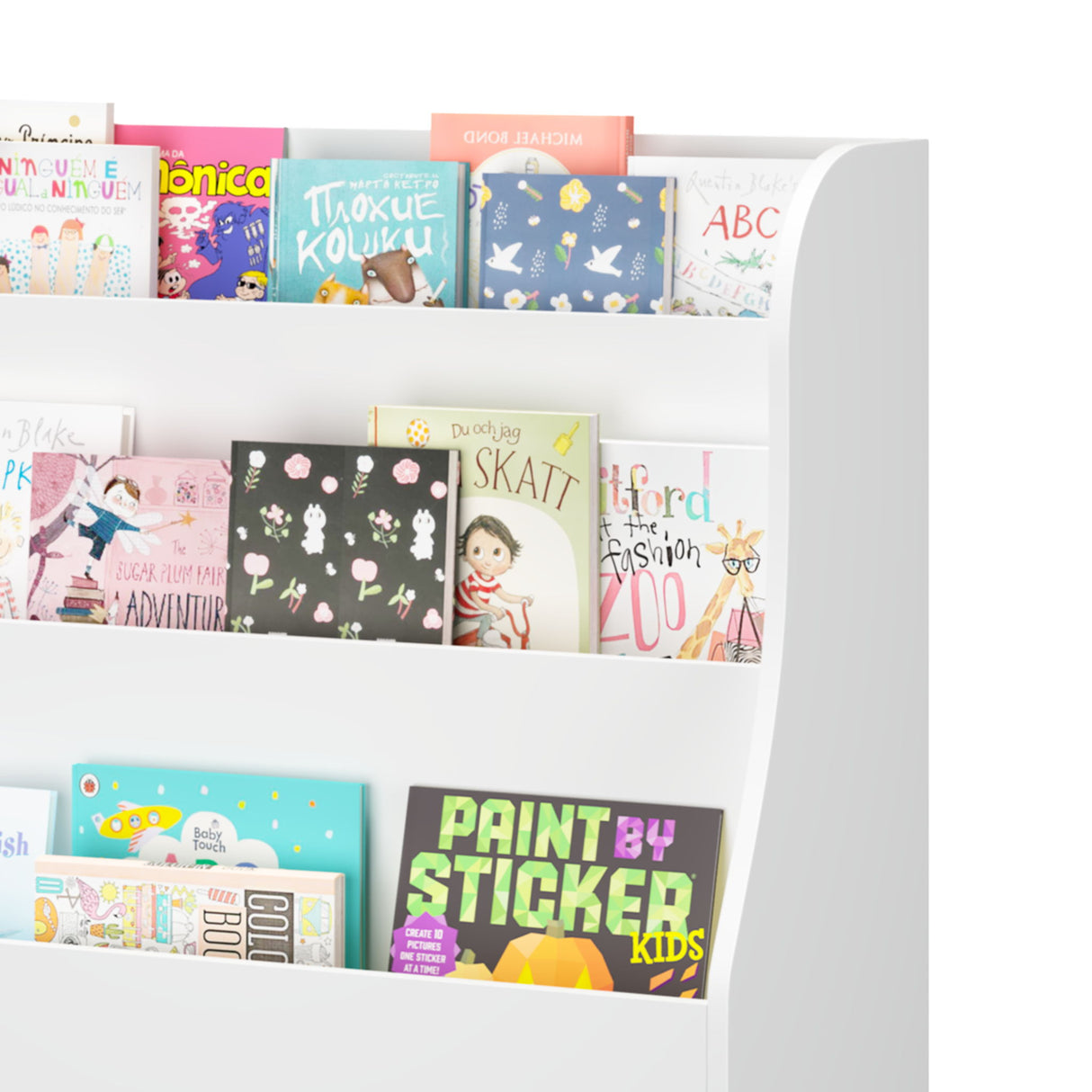 Bookshelf With 3 Bins, Storage Shelf For Toys And Books