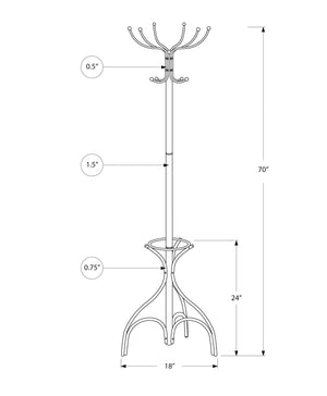 Coat Rack, Hall Tree, Free Standing, 12 Hooks, Entryway, 70"H, Umbrella Holder, Contemporary & Modern - Best Buy Furniture