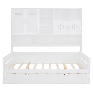 Daybed With All-In-One Cabinet And Shelf