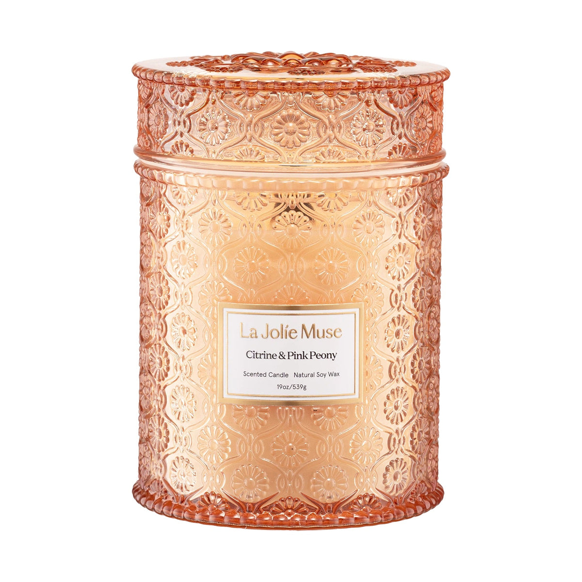 Maelyn - Citrine & Pink Peony 19oz Candle