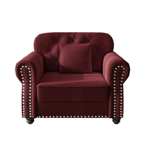 Upholstered Sofa With Nailhead Trim And Rolled Armrests