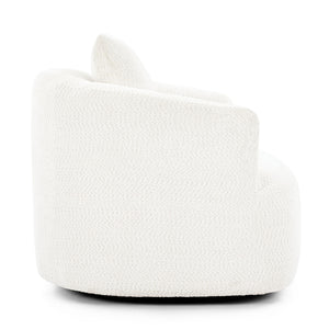 360° Swivel Barrel Sofa Chair With Throw Pillow, Upholstered Accent Chair