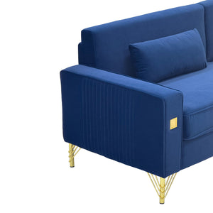 Royal Blue Velvet 2-Piece Sofa Set
