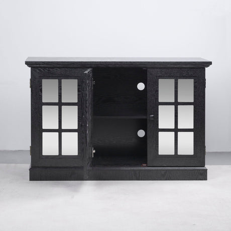 Storage Cabinet With 3 Mirrored Acrylic Doors, Adjustable Shelves