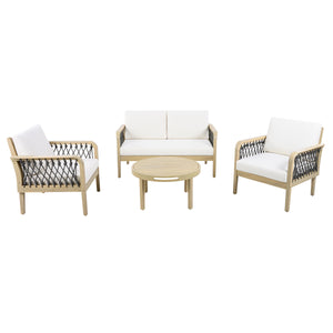 4-Piece Acacia Wood Outdoor Patio Furniture Set