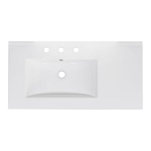 Bathroom Vanity With Ceramic Sink Combo, Abundant Storage Cabinet 2 Soft Close Doors And 5 Drawers
