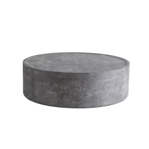 39.37" Round Coffee Table with Faux Concrete Finish