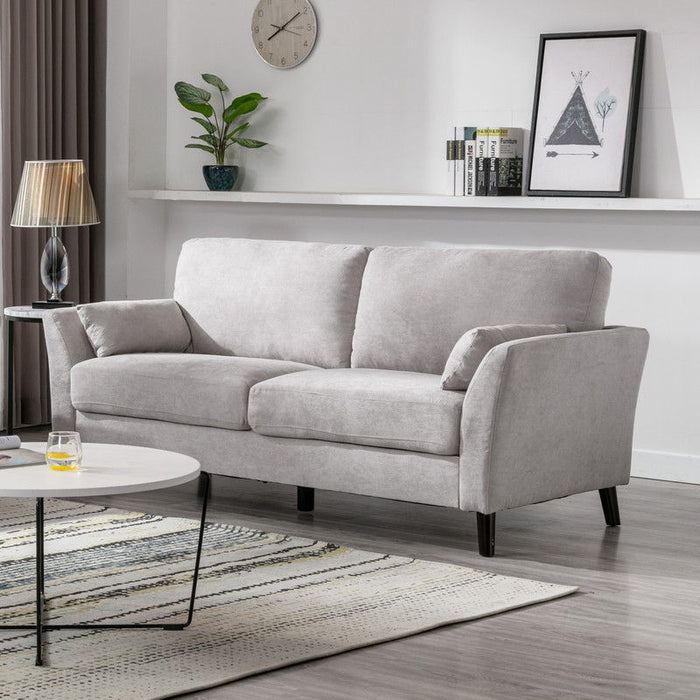 Damian Woven Fabric Stationary Sofa with Solid Wood Legs - Gray or Dark Gray