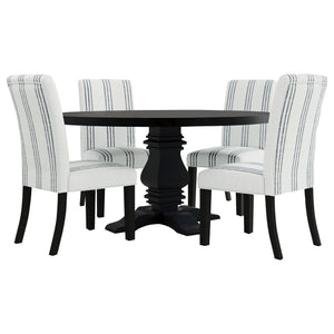 Draper - Upholstered Dining Chair (Set of 2) With Vertical Stripes - Beige