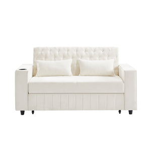 Pull-Out Sofa Bed Convertible Couch With Adjustable Backrest For Living Room