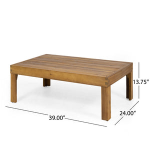 Outdoor Patio Set With Coffee Table And Loveseat - Teak / Beige - Best Buy Furniture