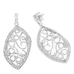0.73 Carat Genuine White Diamond .925 Sterling Silver Earrings