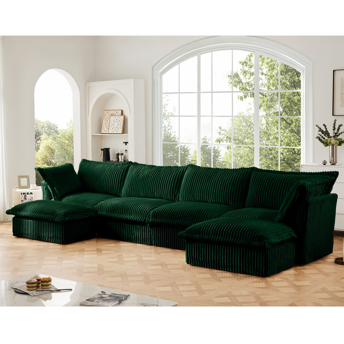 Slipcovered U Shape Sectional Sofa