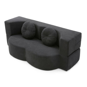 2-in-1 Folding Sofa Bed with Pillow