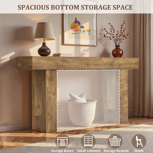 63" Long Console Table, Farmhouse Entryway Table with Storage