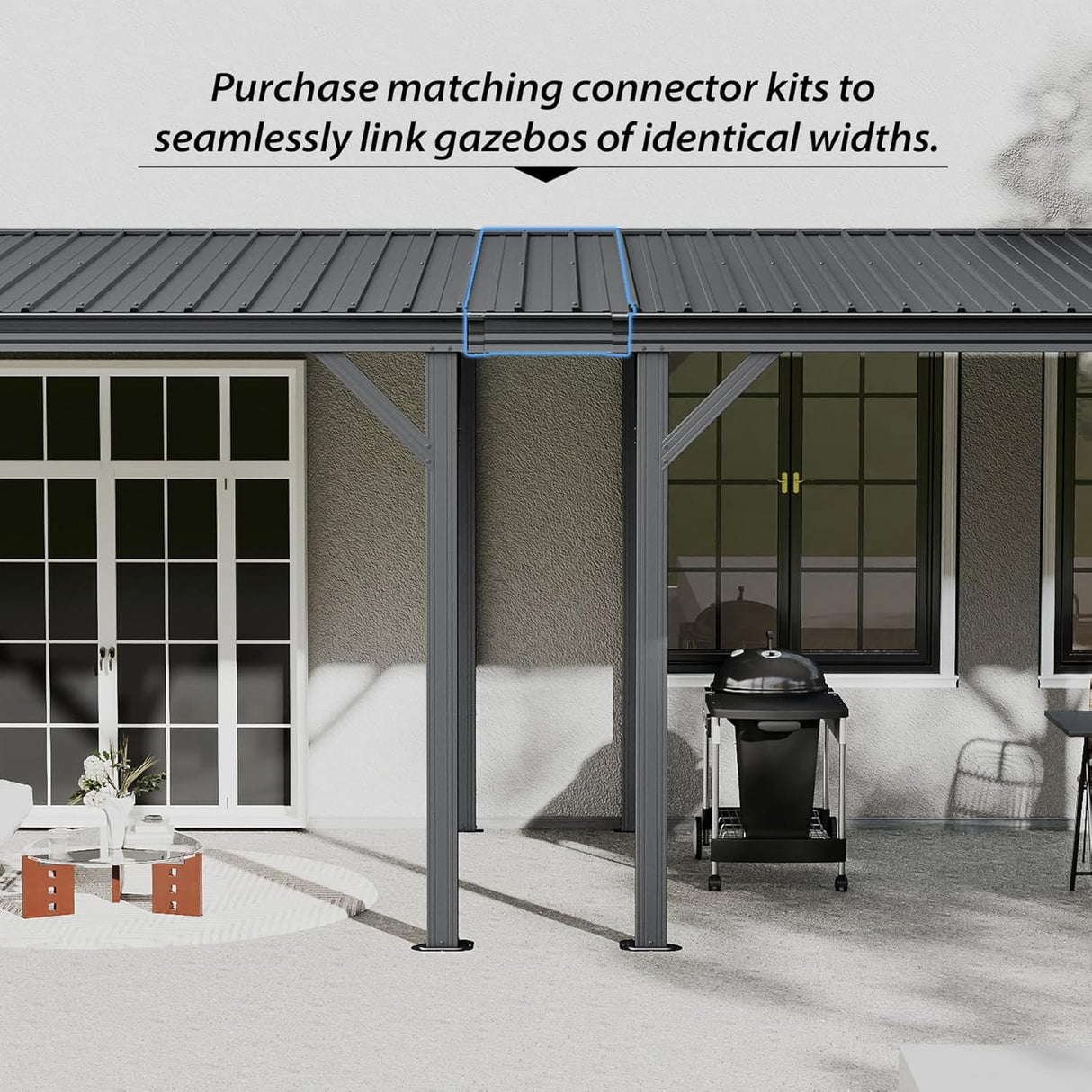 10'x16' Hardtop Wall Mounted Gazebo