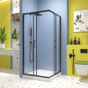 Sliding Shower Door with 1/4" Tempered Clear Glass, 34.625 in. x 72 in.