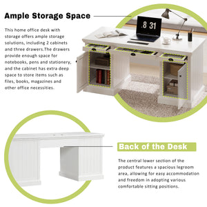 67" Modern Executive Desk with Storage