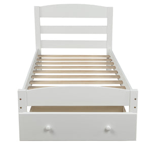 Platform Bed Frame With Storage Drawer And Wood Slat Support No Box Spring Needed