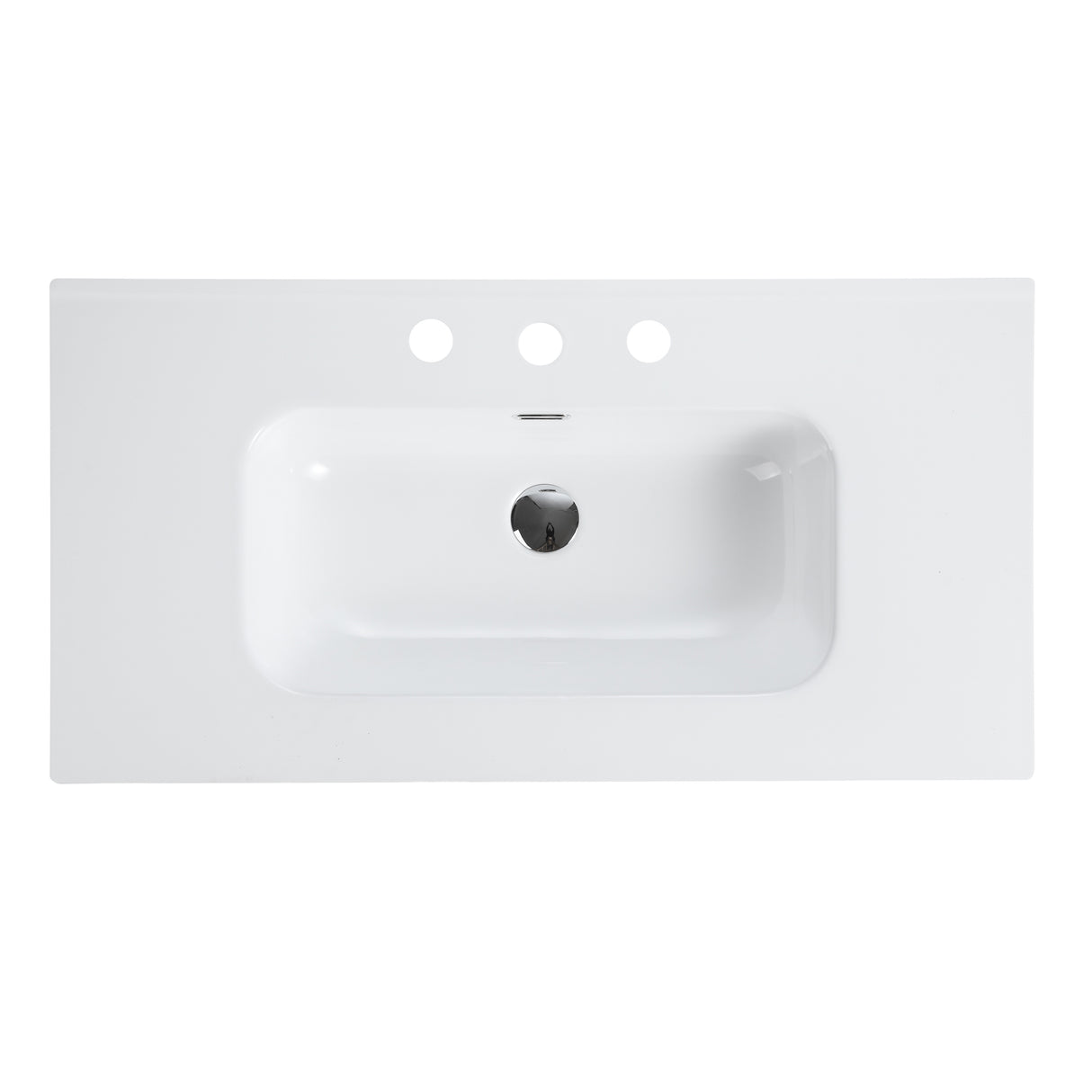 Abay Home Glossy White Ceramic Integrated Bathroom Vanity Sink