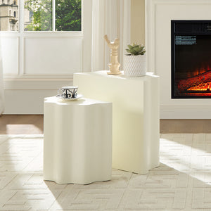 2PCS Set Side Table - Wavy Edges Design