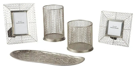 Dympna - Accessory Set (Set of 5) - Silver Finish - Best Buy Furniture