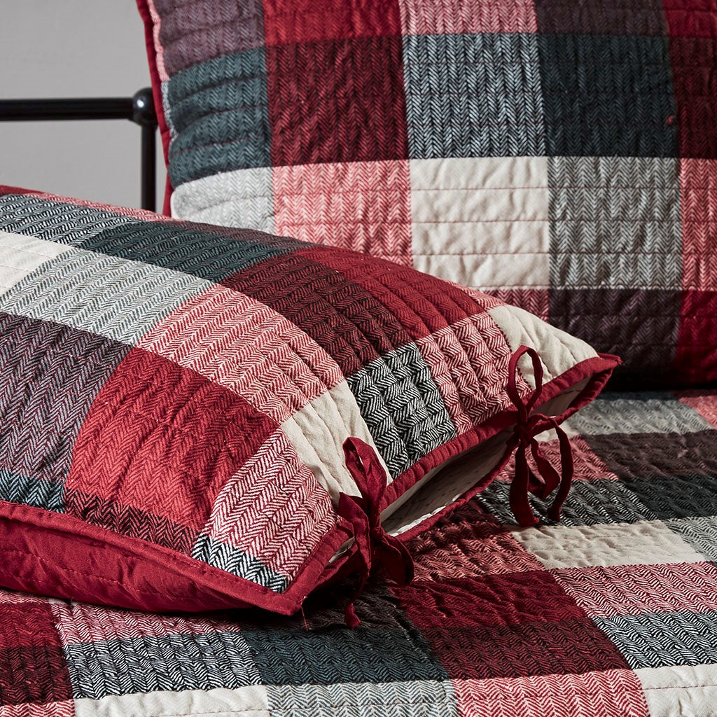 6 Piece Reversible Plaid Daybed Cover Set