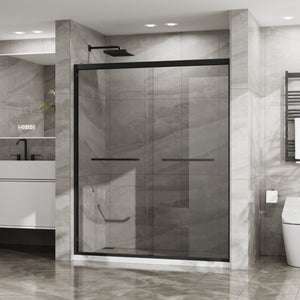 Goodyo Double Sliding Glass Shower Door 60 in. W x 72 in. H