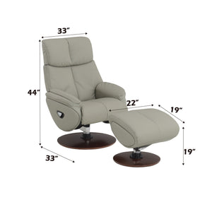 Kandoro - Top Grain Leather Accent Chair With Swivel & Ottoman - Gray - Best Buy Furniture