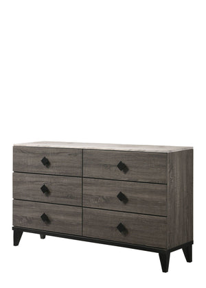 Avantika - Faux Marble Top Rustic Dresser - Gray / Marble / Oak - Best Buy Furniture