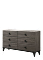 Avantika - Faux Marble Top Rustic Dresser - Gray / Marble / Oak - Best Buy Furniture
