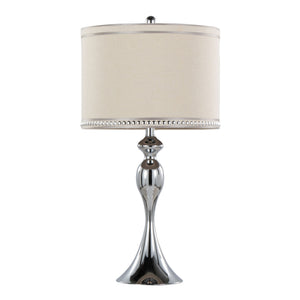 Ashland - Contemporary Table Lamp With Trim (Set of 2) - Polished Chrome / Cream