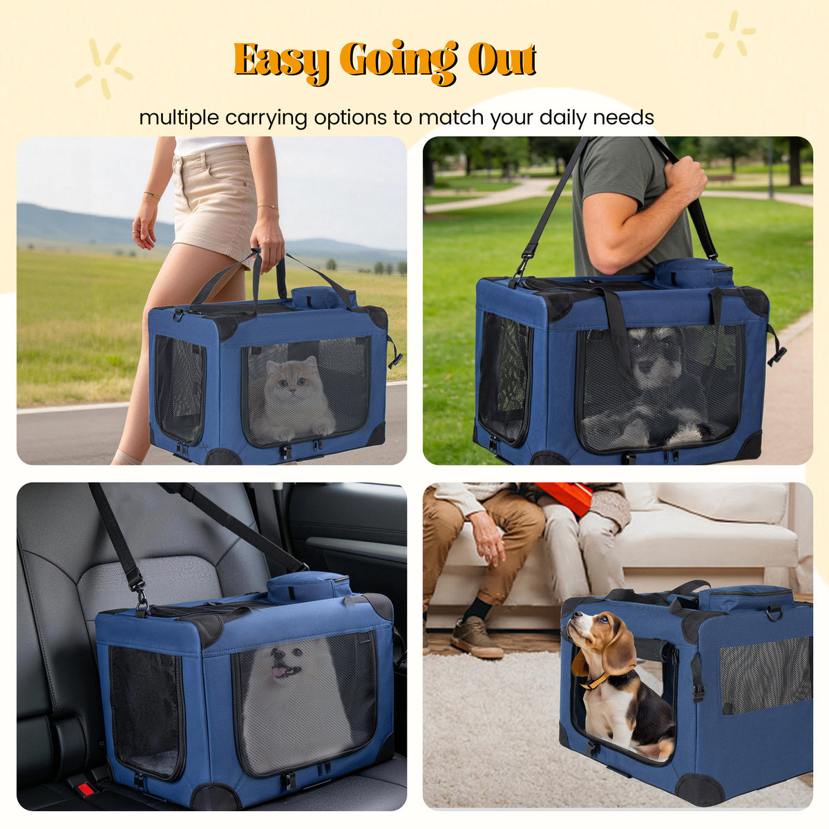 32'' Soft Dog Crates Kennel - Portable Folding Pet Carrier